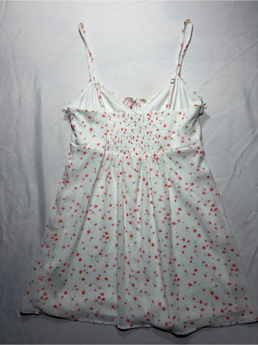 wild fable White Floral Slip Dress with Pink & Green Accents - Picture 6 of 9